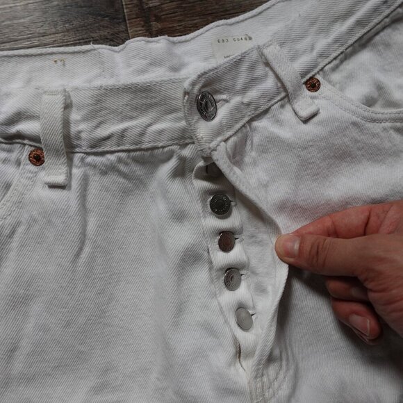 Vintage Levi's jeans 501 Original fit women's 13 white denim - Picture 2 of 16